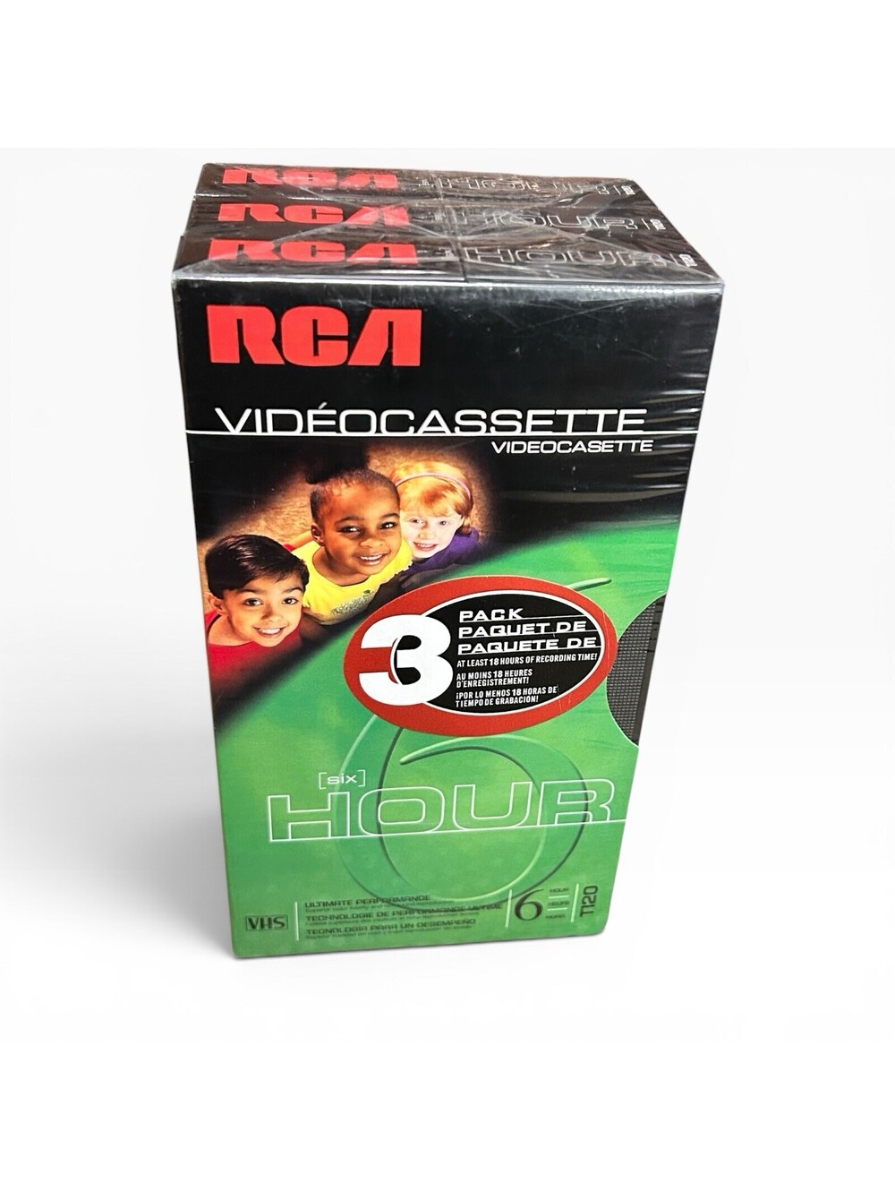 RCA Vintage Blank VHS T120 6 Hour Video Cassette Tapes 3 Pack New Sealed